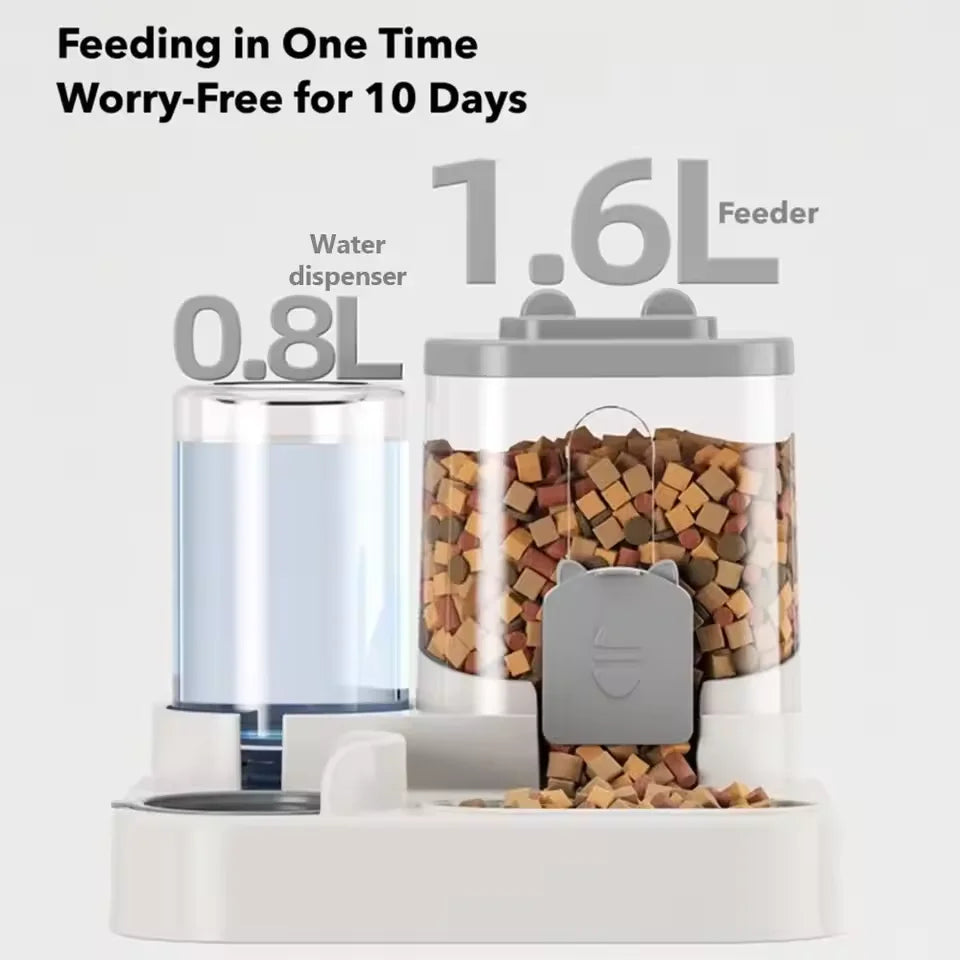 Large Capacity Automatic Pet Feeder & Water Dispenser