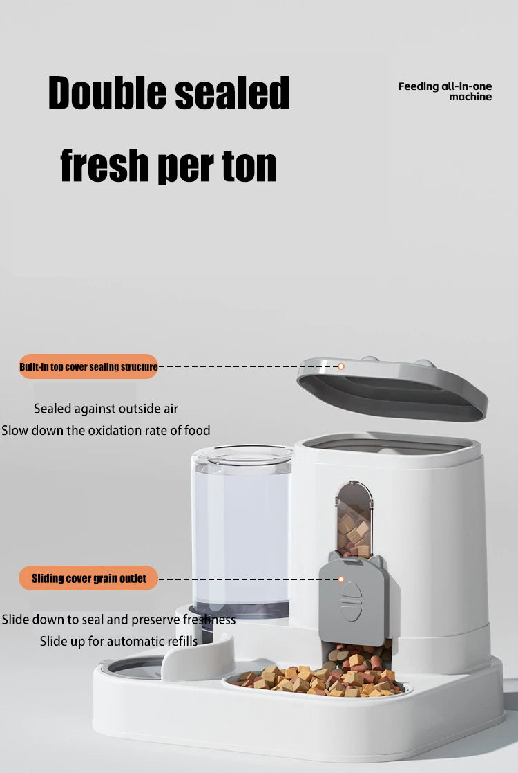 Large Capacity Automatic Pet Feeder & Water Dispenser