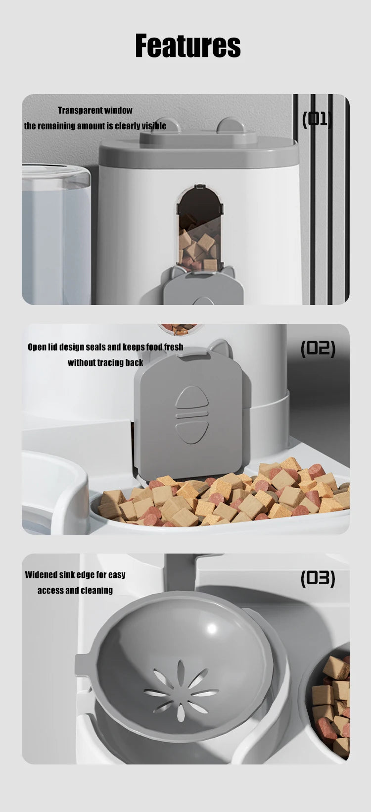 Large Capacity Automatic Pet Feeder & Water Dispenser