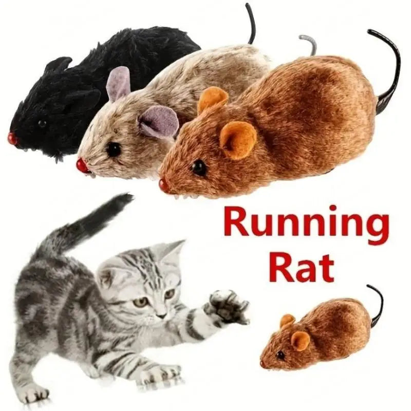 Plush Running Mouse Toy for Cats & Dogs