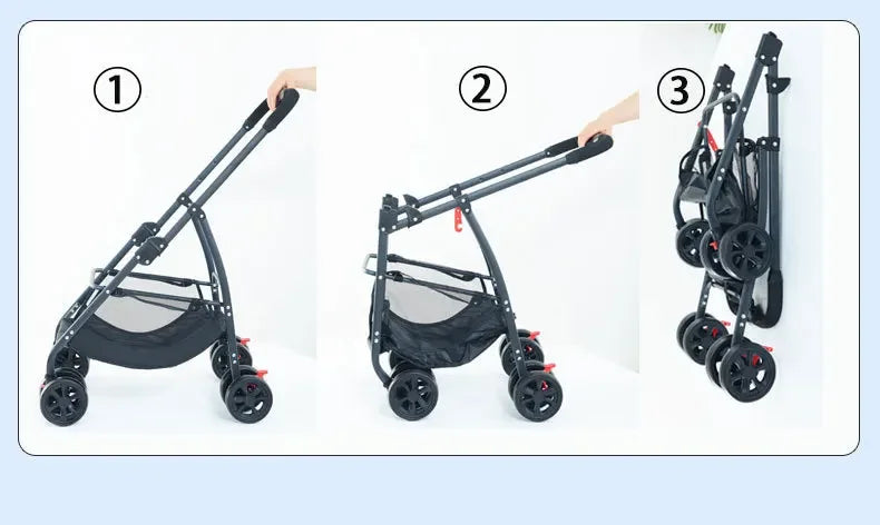 3-in-1 Foldable Pet Stroller & Carrier