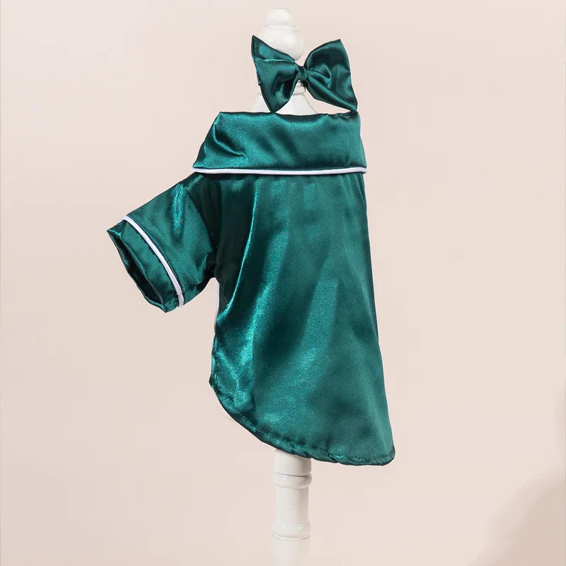 Pet Pajama Set with Flower Headband
