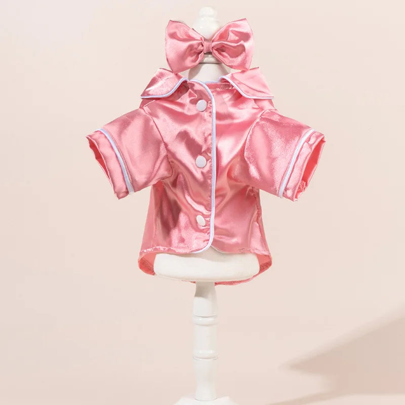 Pet Pajama Set with Flower Headband