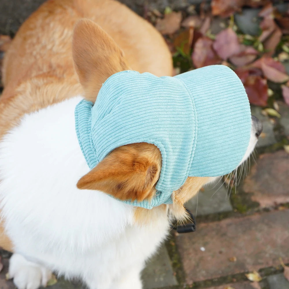 Corduroy Dog Baseball Cap – Stylish Hat with Ear Holes