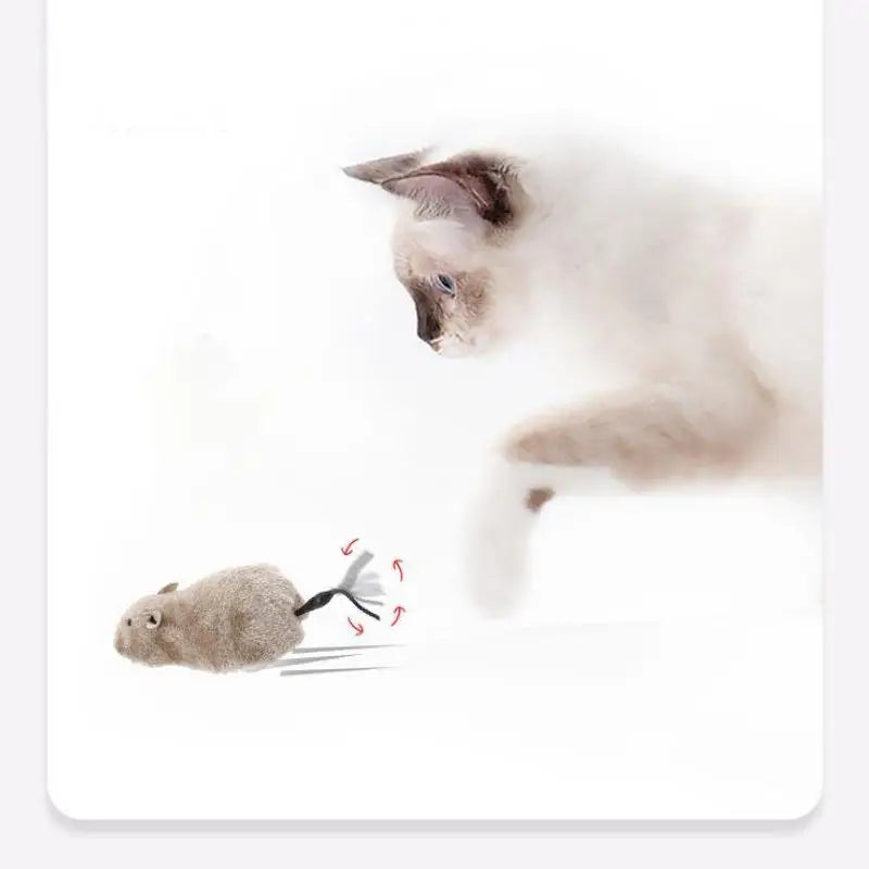 Plush Running Mouse Toy for Cats & Dogs