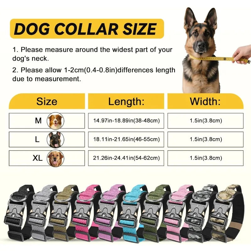 Heavy-Duty Wide Dog Collar with Quick-Release Buckle