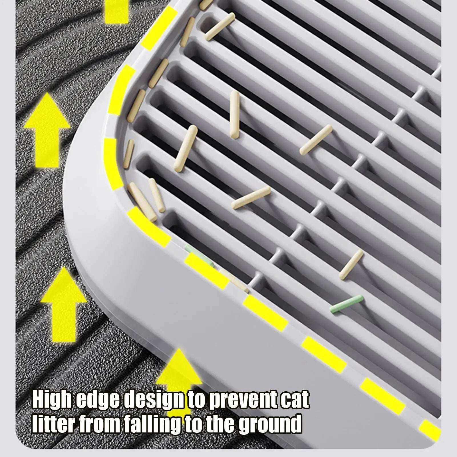 Elevated Anti-Tracking Cat Litter Catcher Tray