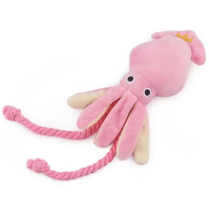 Cotton Rope Octopus Squeaky Toy