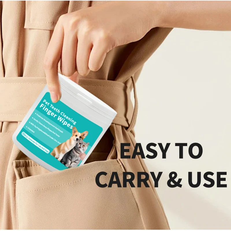 Disposable Pet Finger Toothbrush Wipes