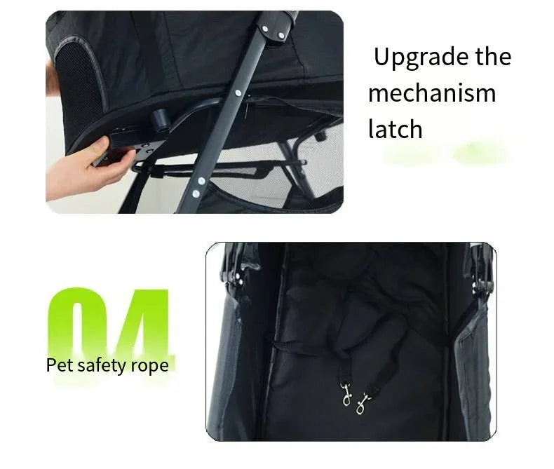 3-in-1 Foldable Pet Stroller & Carrier