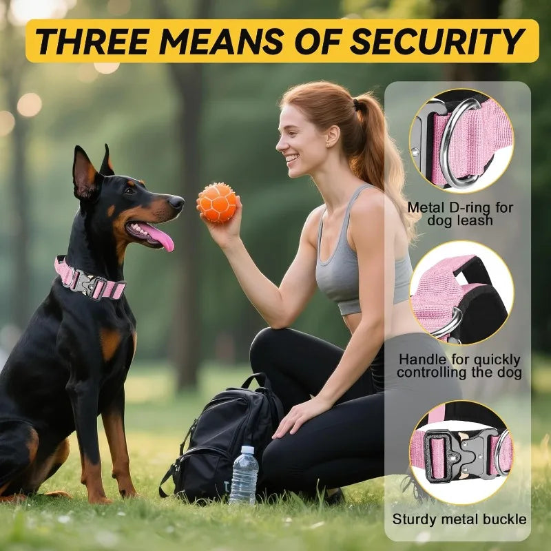 Heavy-Duty Wide Dog Collar with Quick-Release Buckle