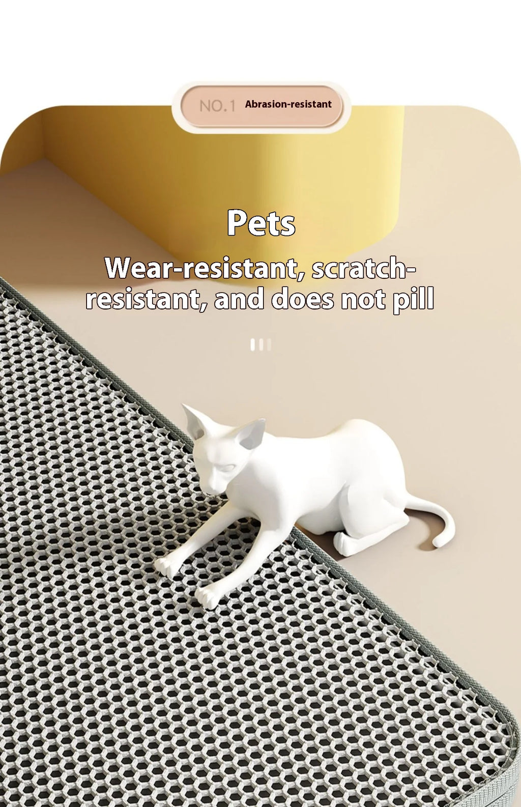 Double-Layer Cat Litter Mat with Sand Trap