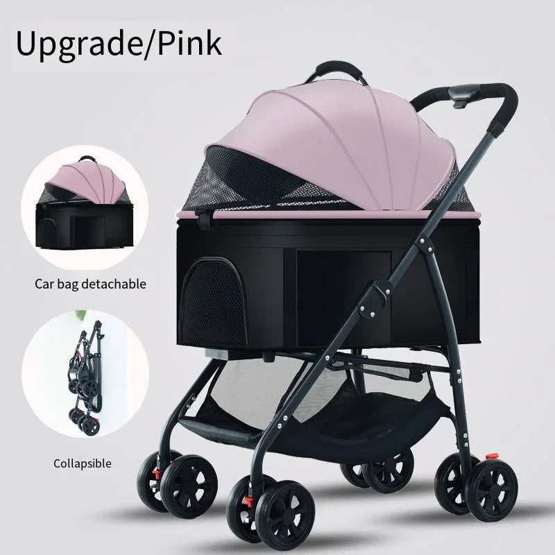 3-in-1 Foldable Pet Stroller & Carrier