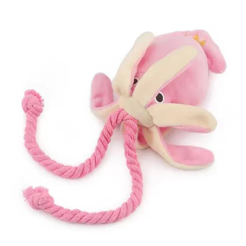 Cotton Rope Octopus Squeaky Toy
