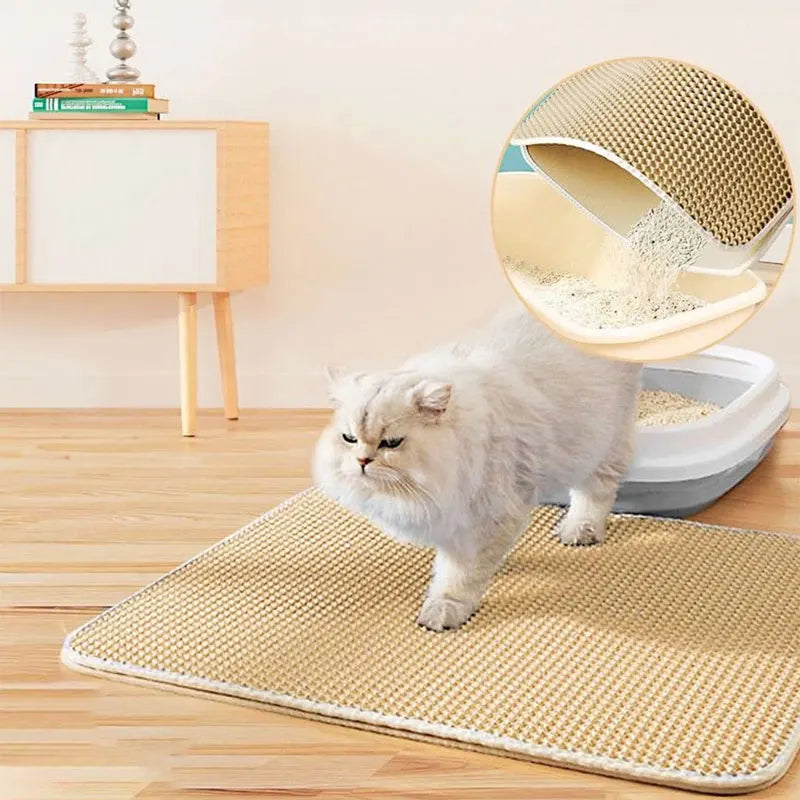 No-Mess Cat Litter Mat – Double-Layer Waterproof Trap