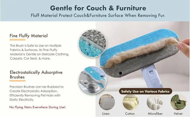 Reusable Pet Hair Remover for Furniture & Clothes