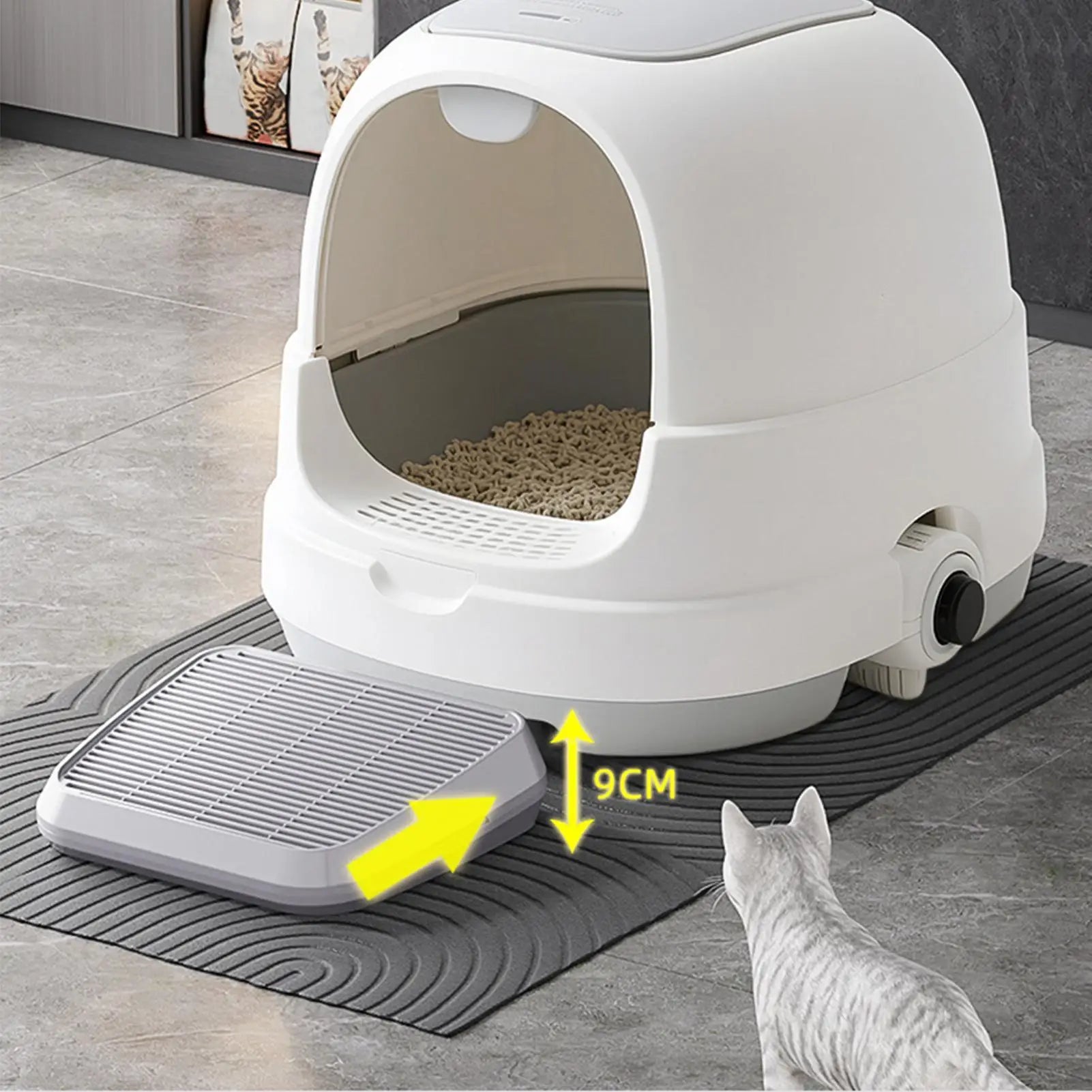 Elevated Anti-Tracking Cat Litter Catcher Tray