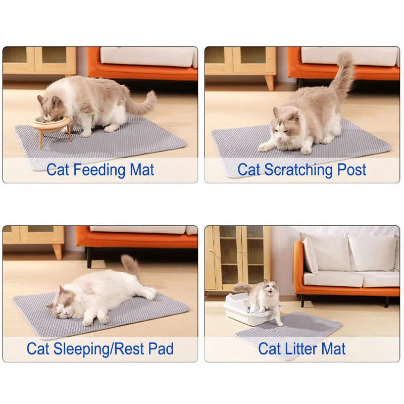No-Mess Cat Litter Mat – Double-Layer Waterproof Trap
