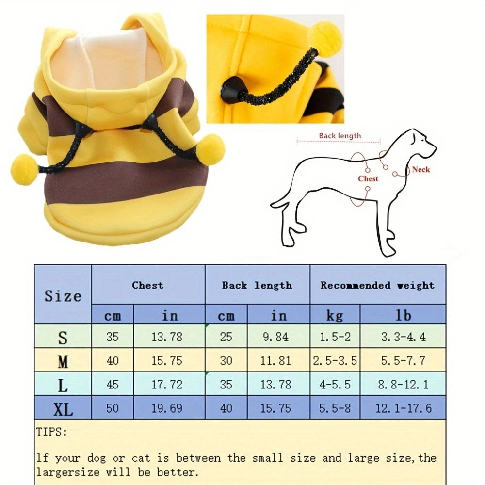 Bee Costume Hoodie for Cats & Dogs