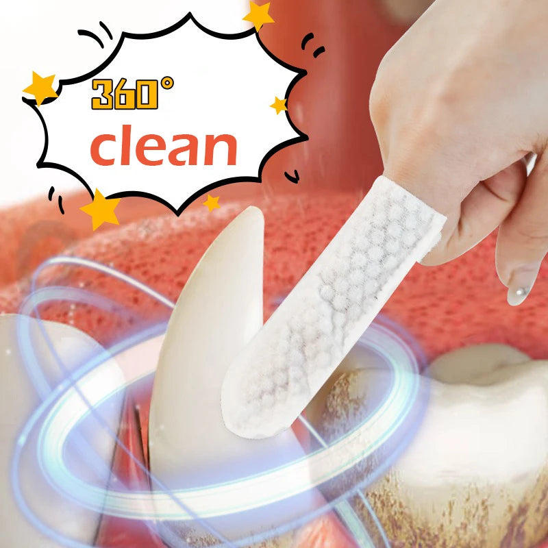Disposable Pet Finger Toothbrush Wipes
