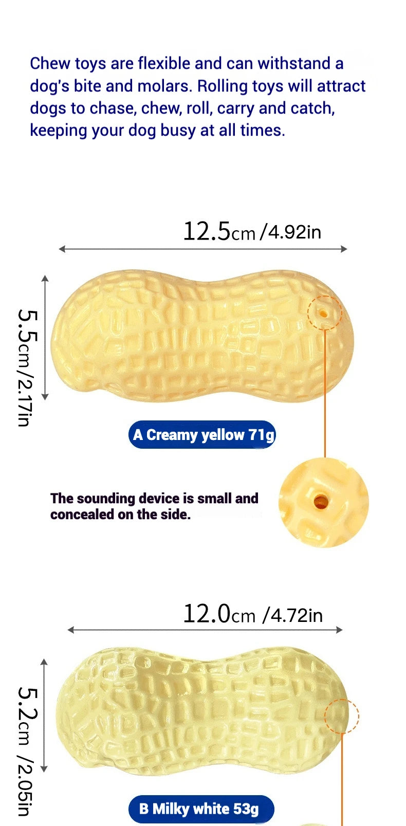 Peanut Squeaky Vegetable Dog Toy