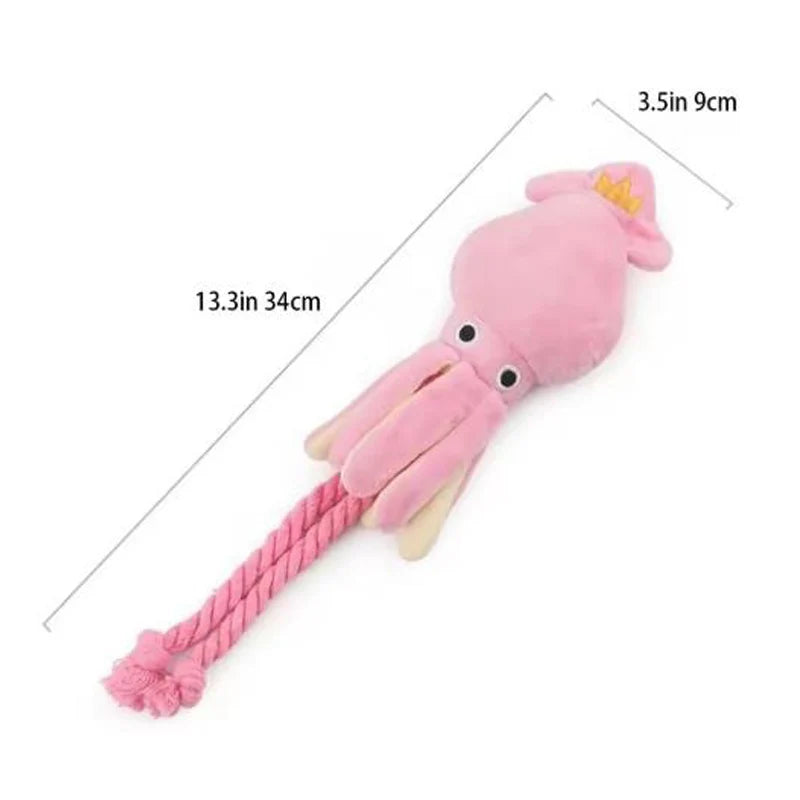 Cotton Rope Octopus Squeaky Toy