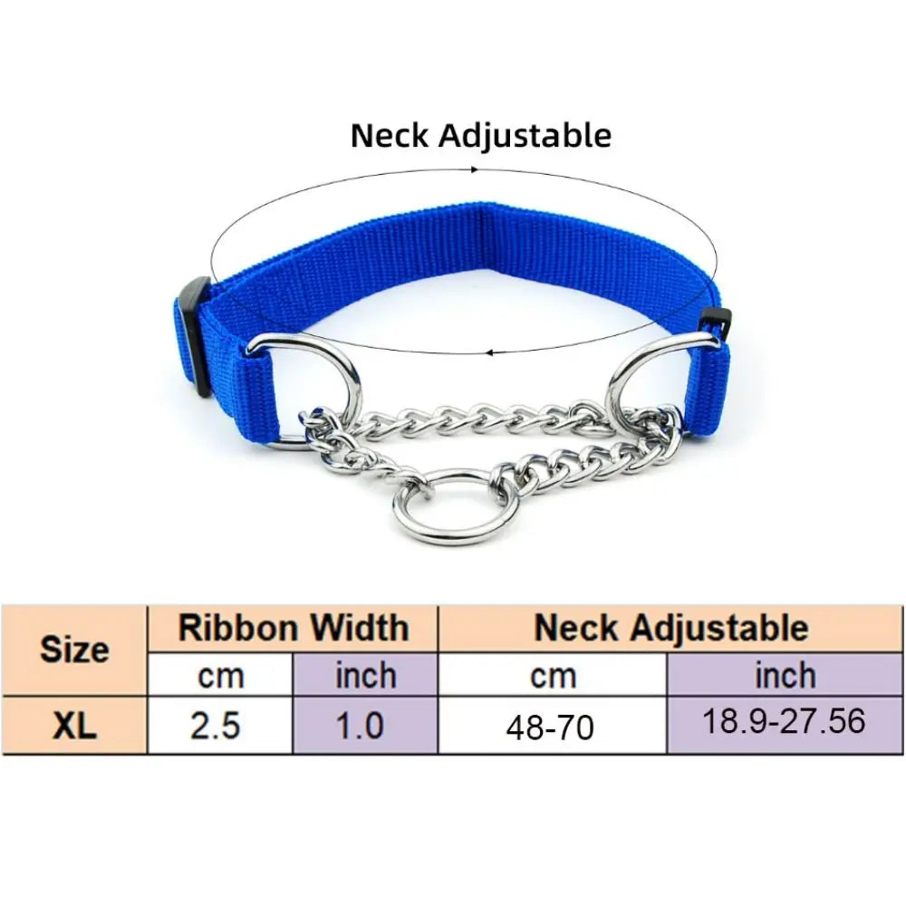 Nylon Slip Training Collar with Chain Link
