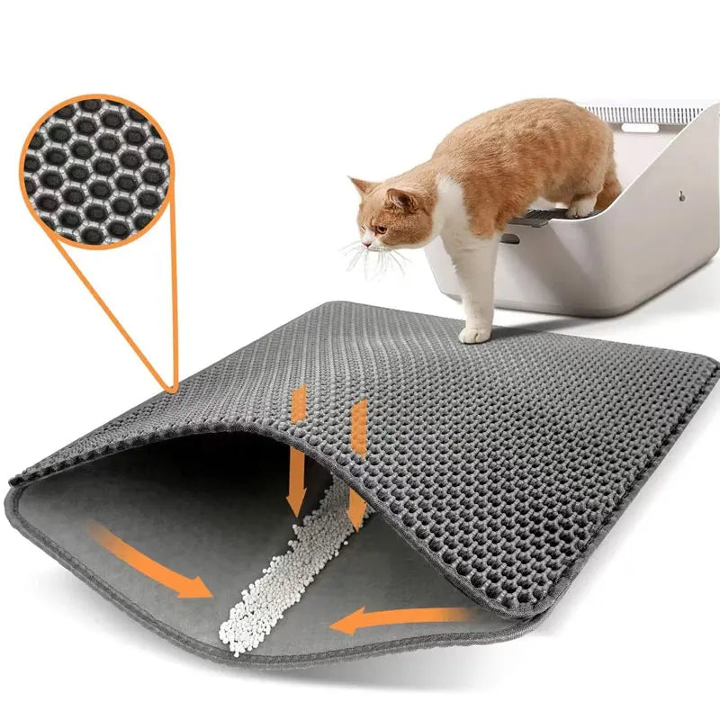 No-Mess Cat Litter Mat – Double-Layer Waterproof Trap