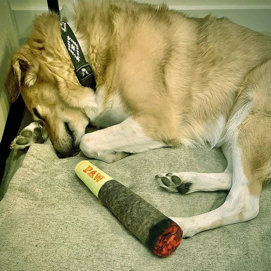 Cigar Plush Squeaky Dog Toy