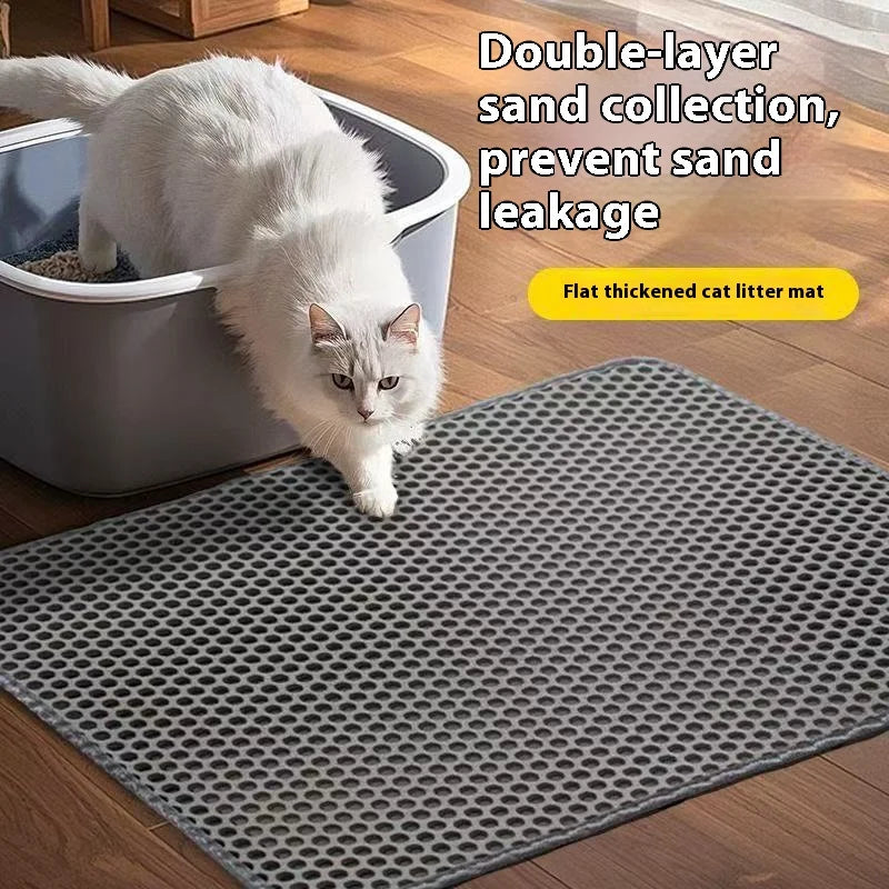 Double-Layer Cat Litter Mat with Sand Trap