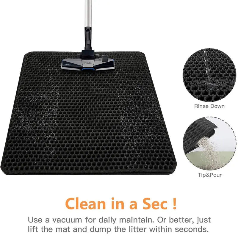 No-Mess Cat Litter Mat – Double-Layer Waterproof Trap