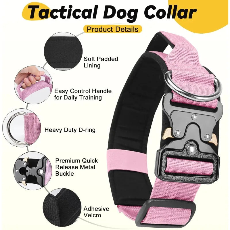Heavy-Duty Wide Dog Collar with Quick-Release Buckle