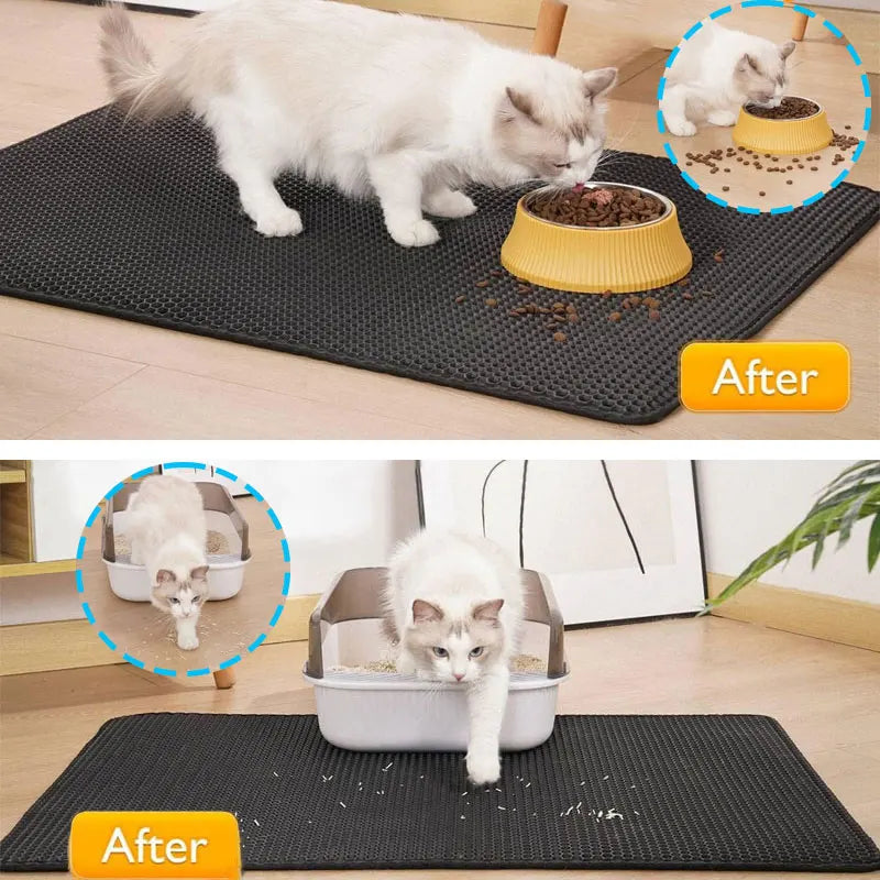 No-Mess Cat Litter Mat – Double-Layer Waterproof Trap