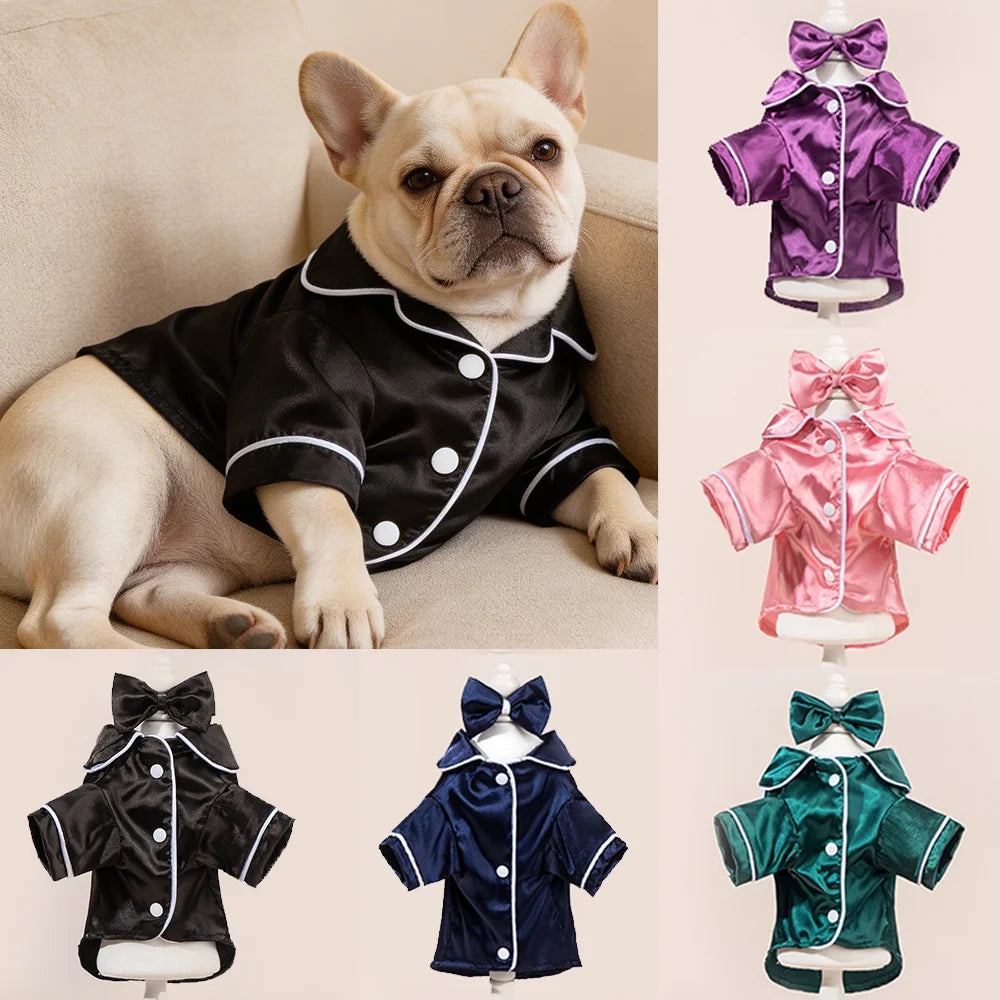 Pet Pajama Set with Flower Headband