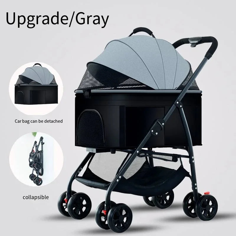 3-in-1 Foldable Pet Stroller & Carrier