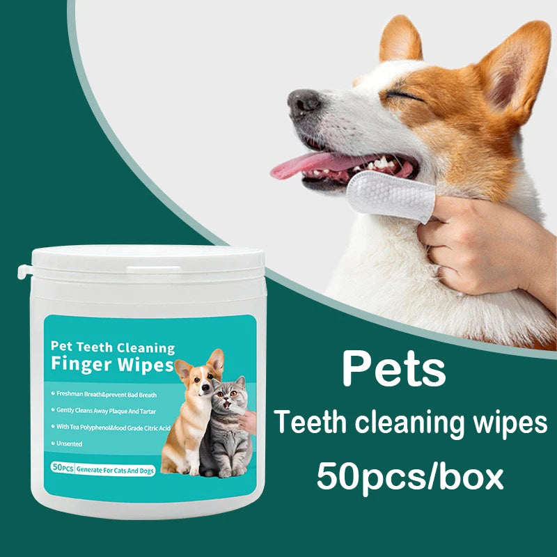 Disposable Pet Finger Toothbrush Wipes