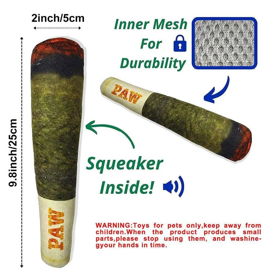 Cigar Plush Squeaky Dog Toy