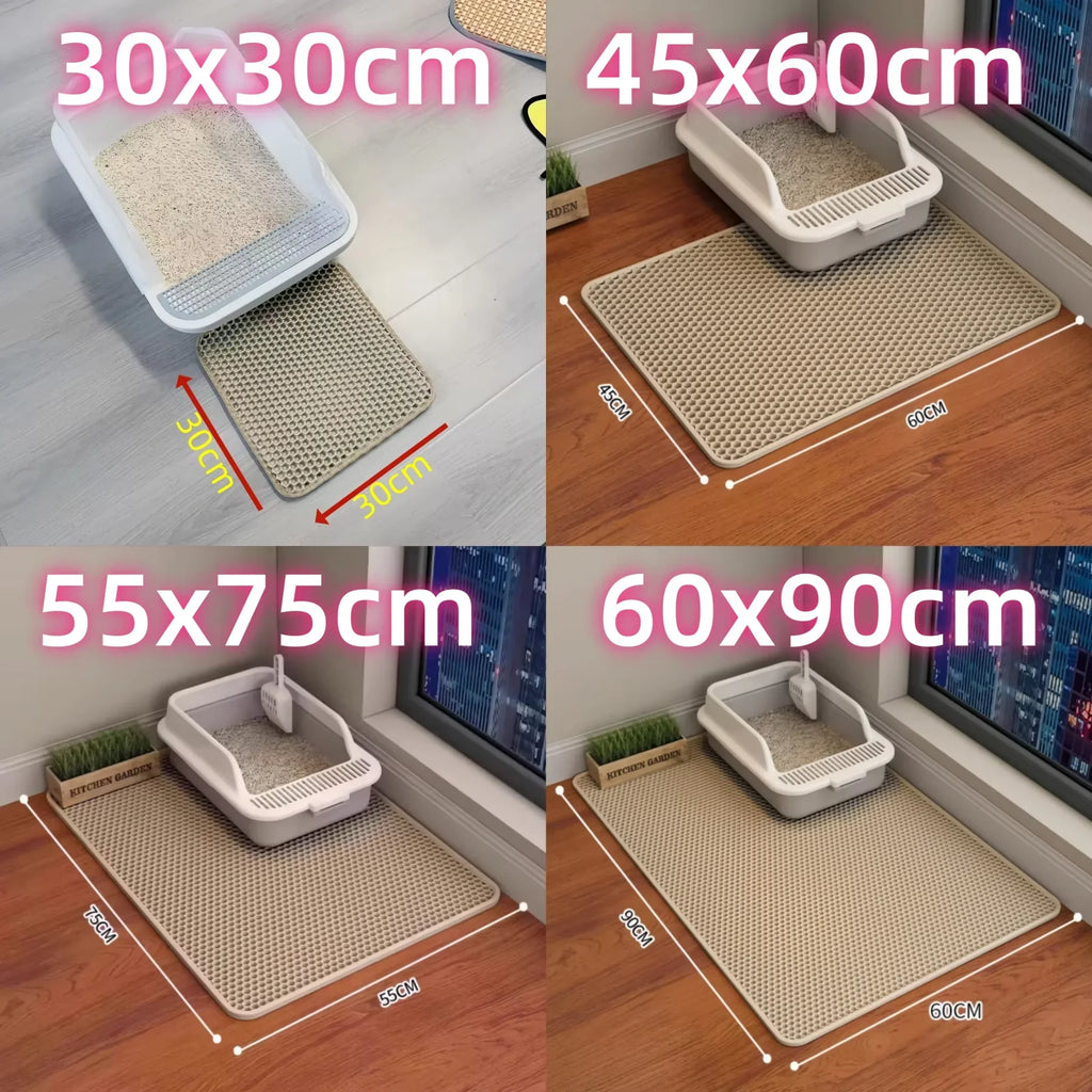 Double-Layer Cat Litter Mat with Sand Trap