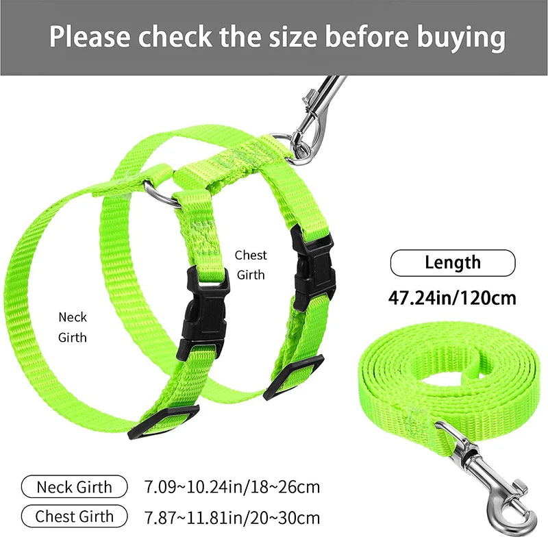Adjustable Cat Harness & Leash Set