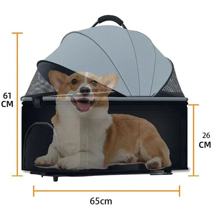 3-in-1 Foldable Pet Stroller & Carrier
