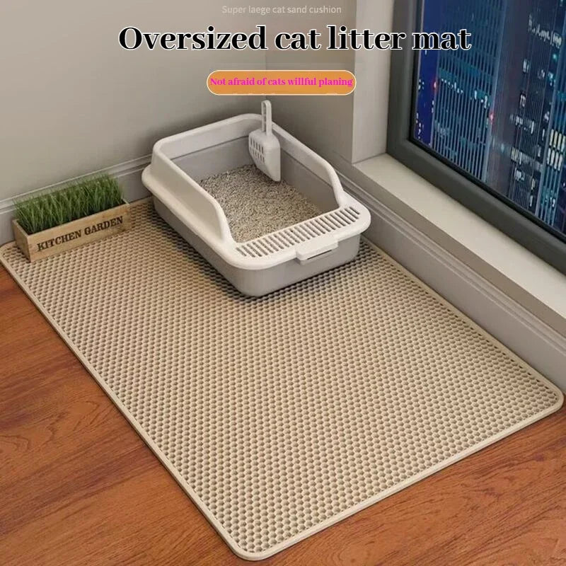 Double-Layer Cat Litter Mat with Sand Trap