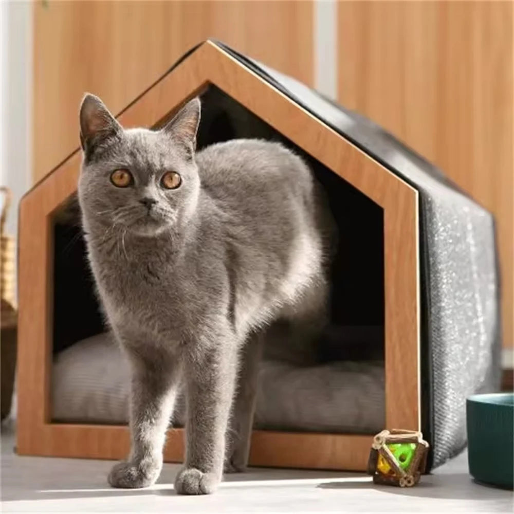Multifunctional Wooden Pet House & Cage