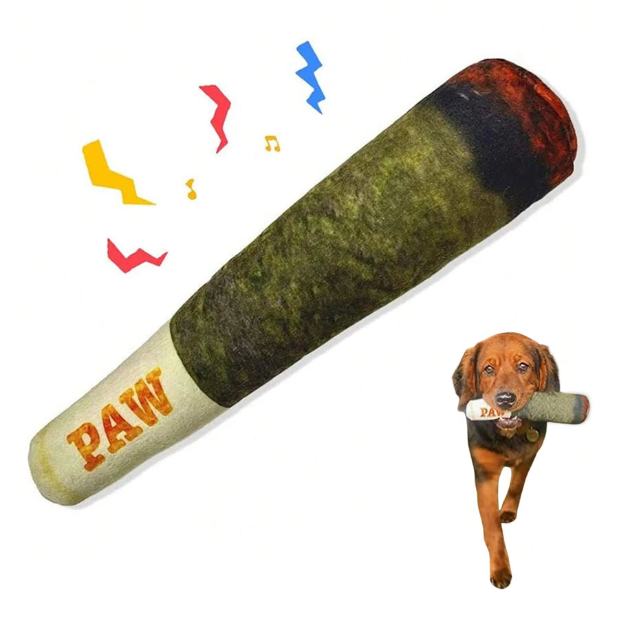 Cigar Plush Squeaky Dog Toy