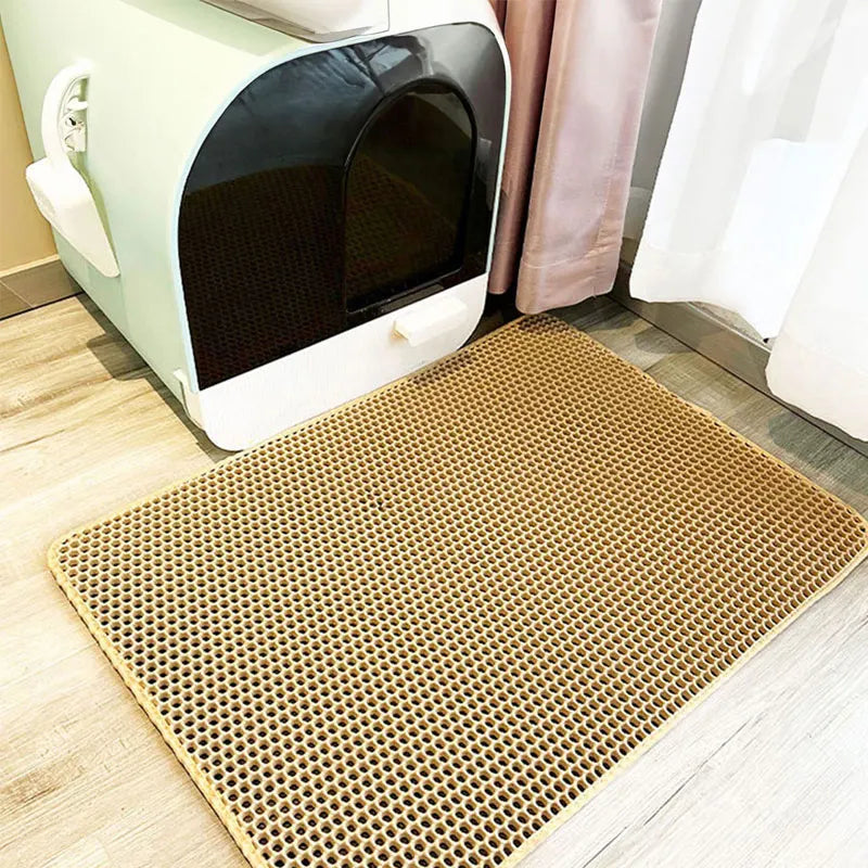 No-Mess Cat Litter Mat – Double-Layer Waterproof Trap
