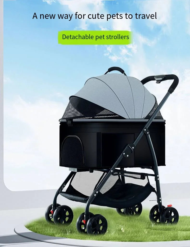 3-in-1 Foldable Pet Stroller & Carrier