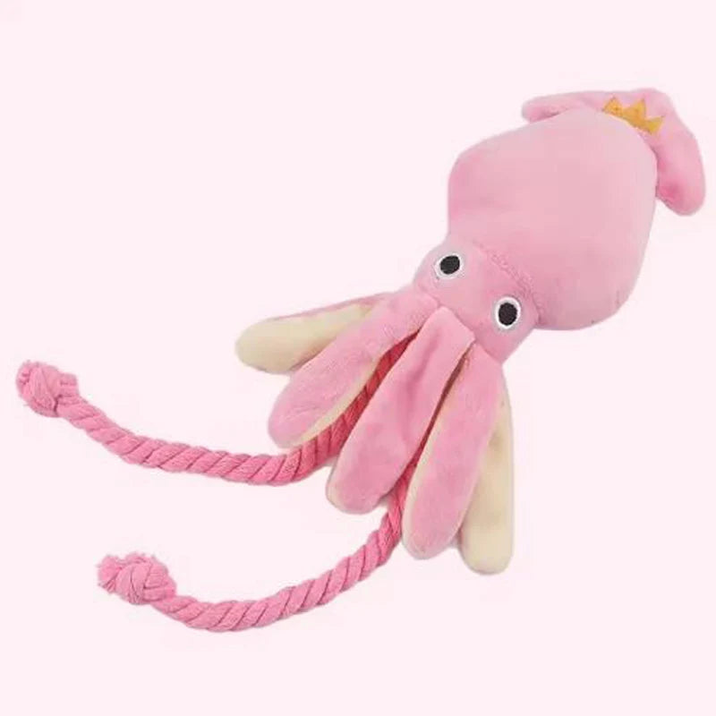 Cotton Rope Octopus Squeaky Toy