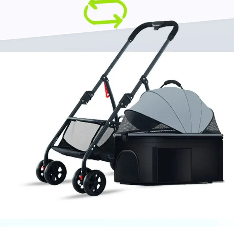 3-in-1 Foldable Pet Stroller & Carrier