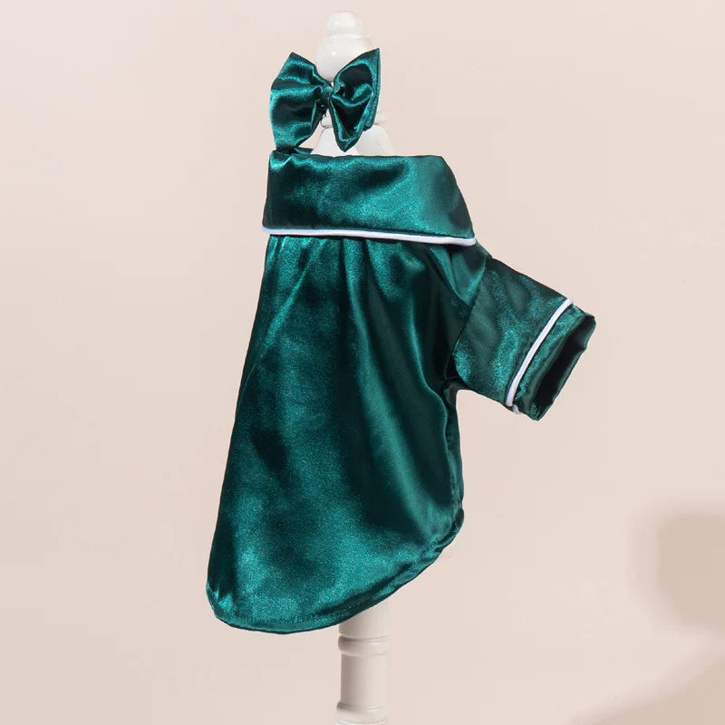 Pet Pajama Set with Flower Headband