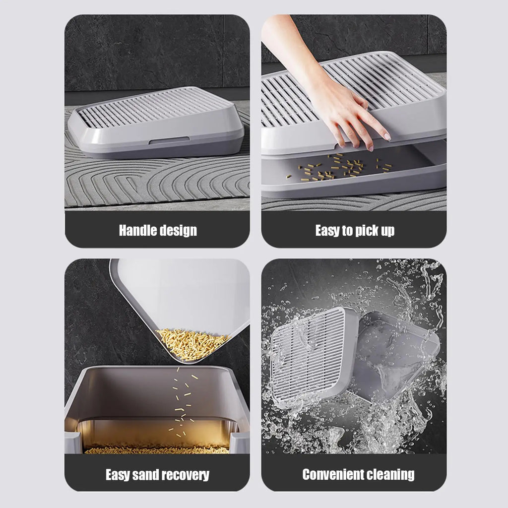 Elevated Anti-Tracking Cat Litter Catcher Tray