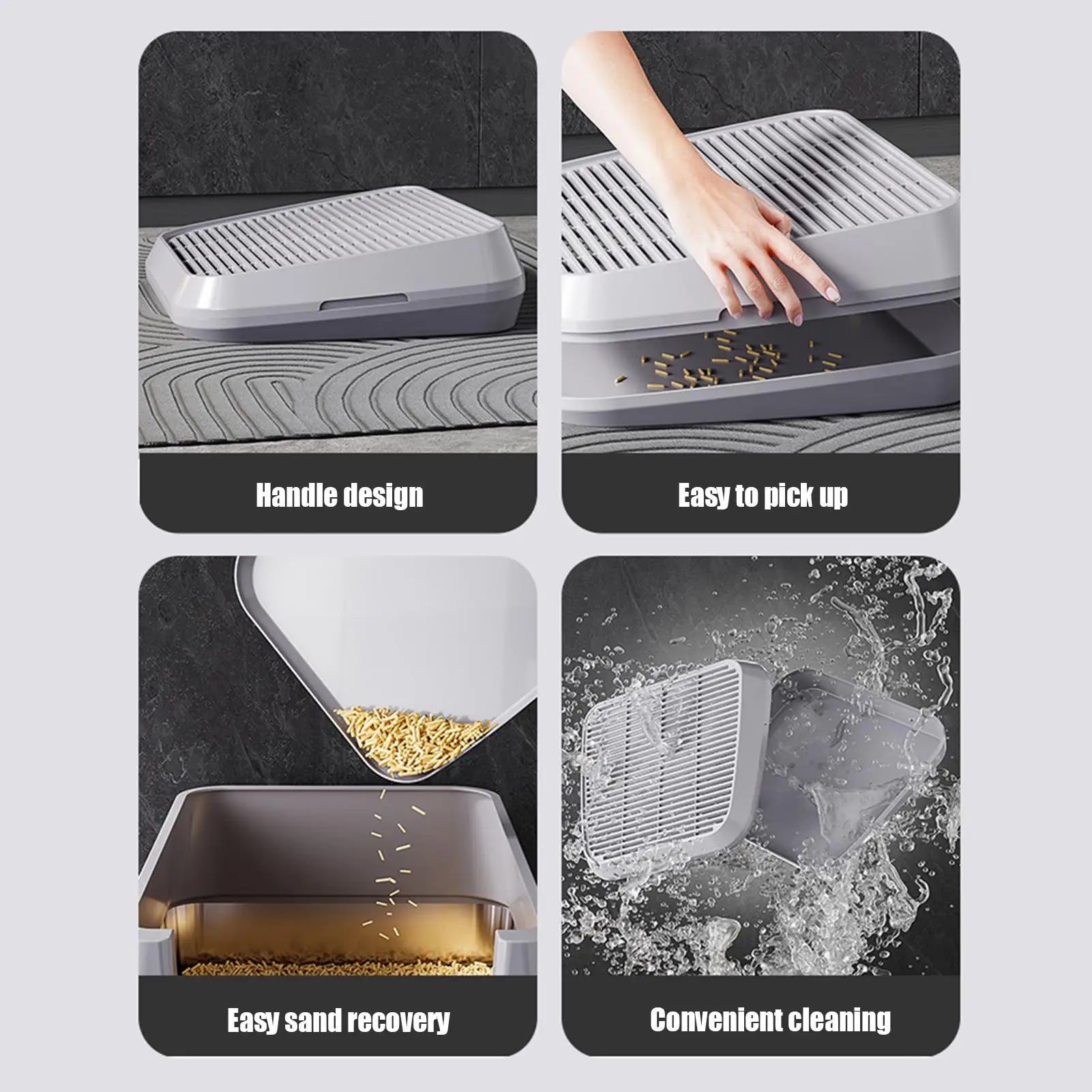 Elevated Anti-Tracking Cat Litter Catcher Tray